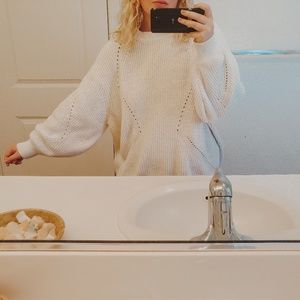 H&M thick fall cable knit cream sweater oversized